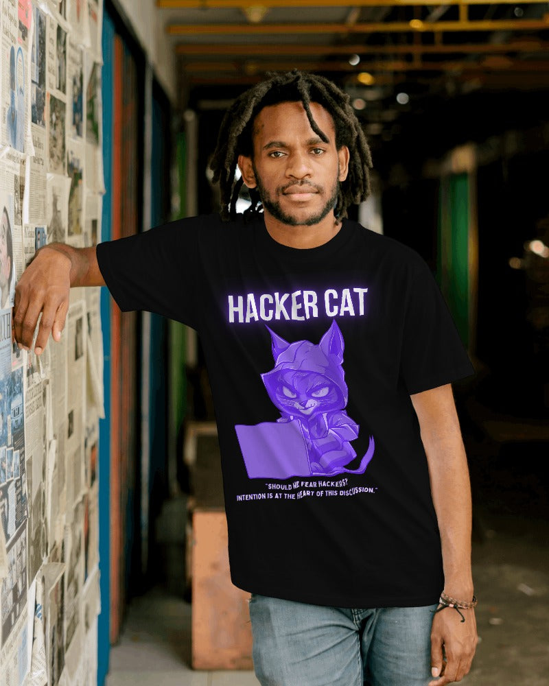 Hacker Cat Graphics Tshirt for unisex