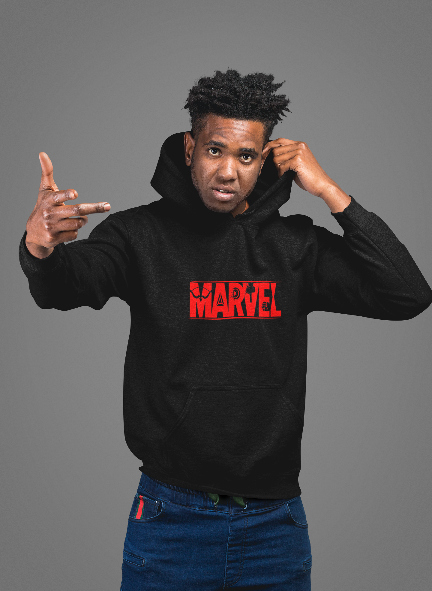 MARVEL UNISEX FRONT BACK GRAPHICS PRINTED HOODIE FOR MAN/WOMEN