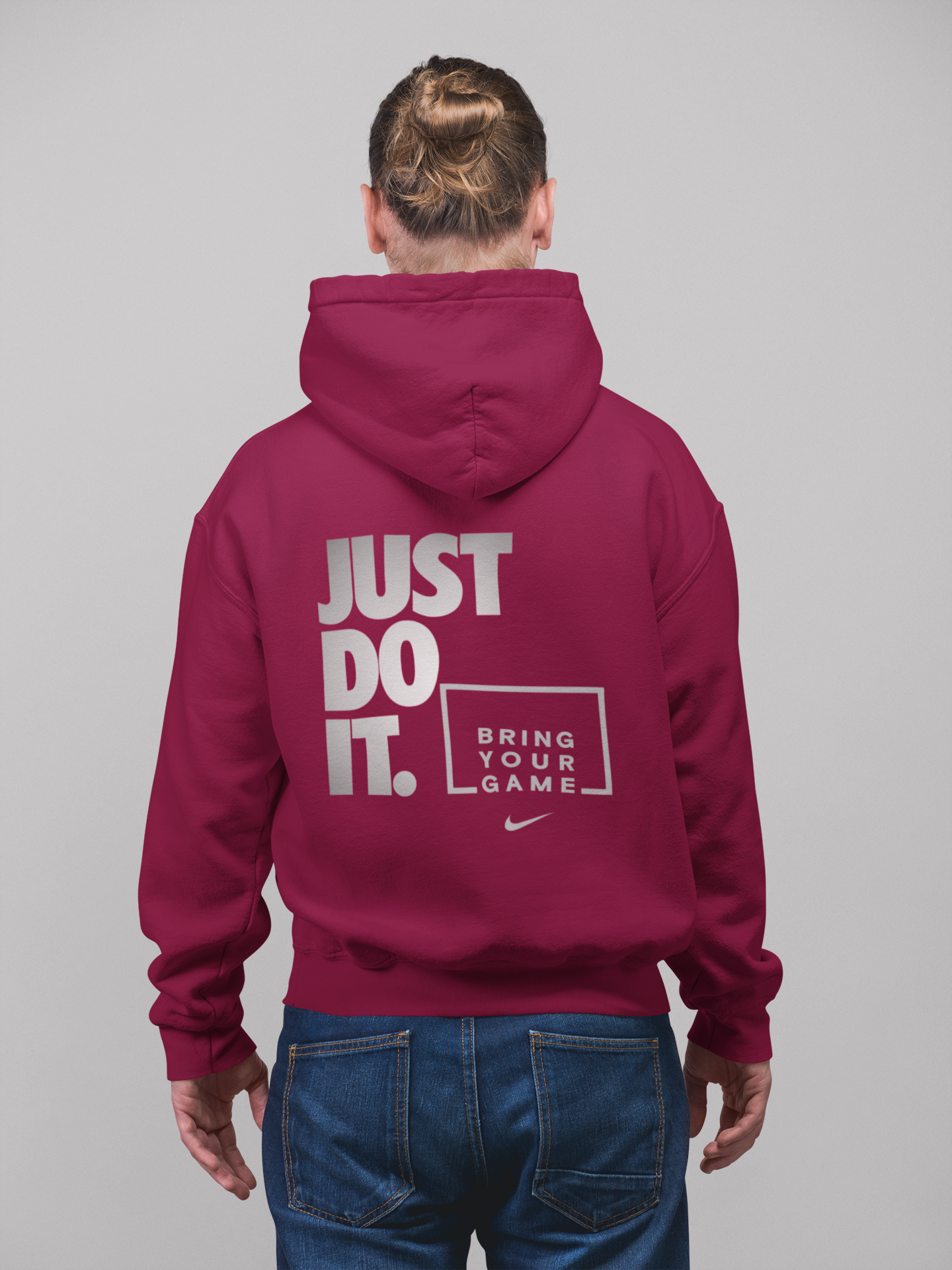 MAROON "JUST DO IT" HOODIE FOR UNISEX