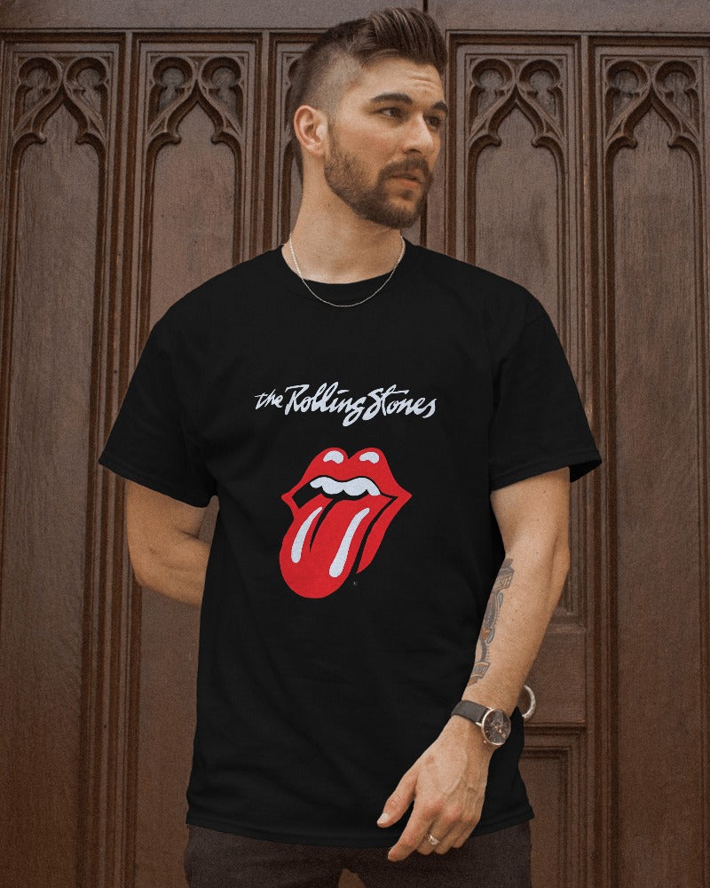 The Rolling Stone Music Band Graphics Tshirt Black