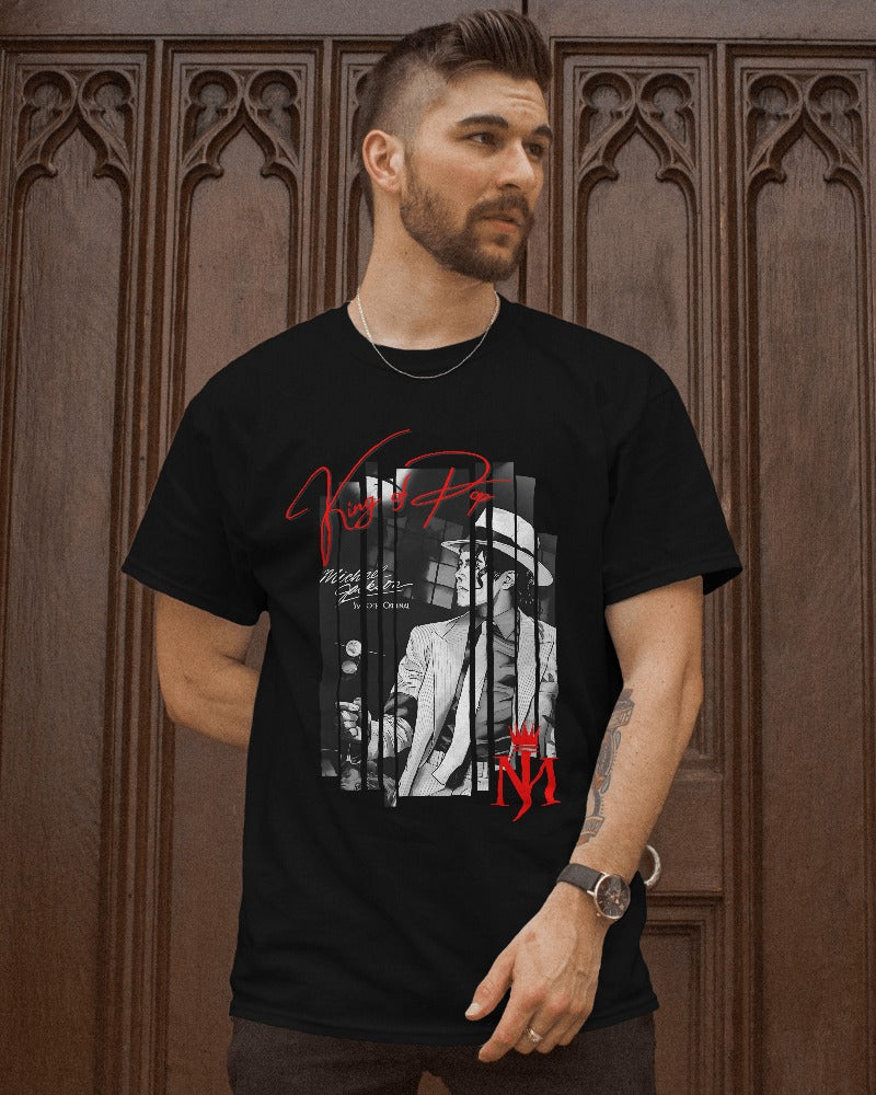 MJ King of Pop Graphics Printed Tshirt Black