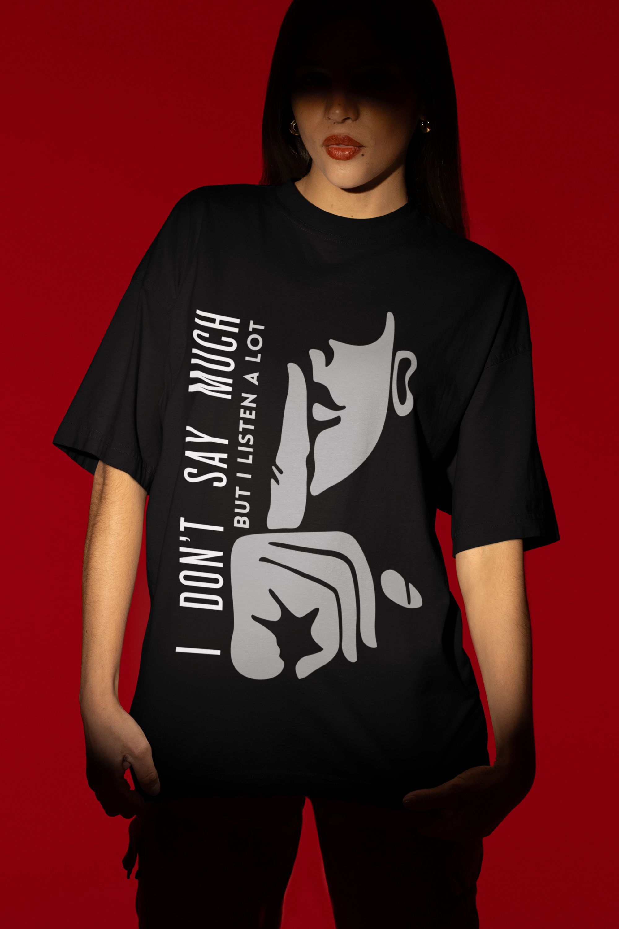 OVERSIZE BLACK GRAPHICS T-SHIRT FOR UNISEX