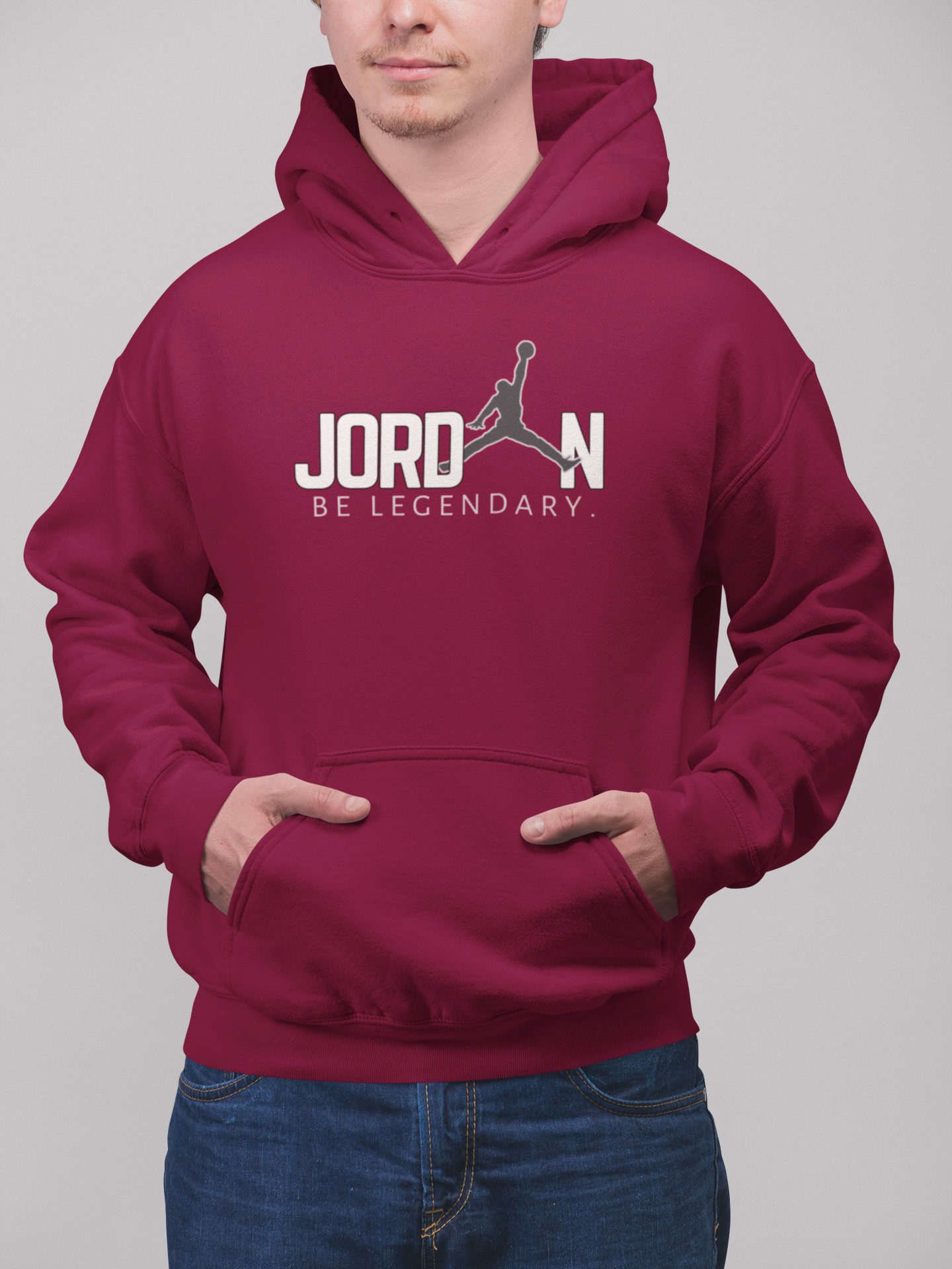 MAROON "JUST DO IT" HOODIE FOR UNISEX