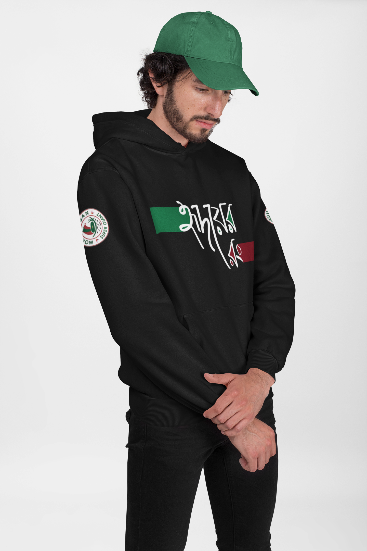 MOHUN BAGAN PRINTED HOODIE BLACK