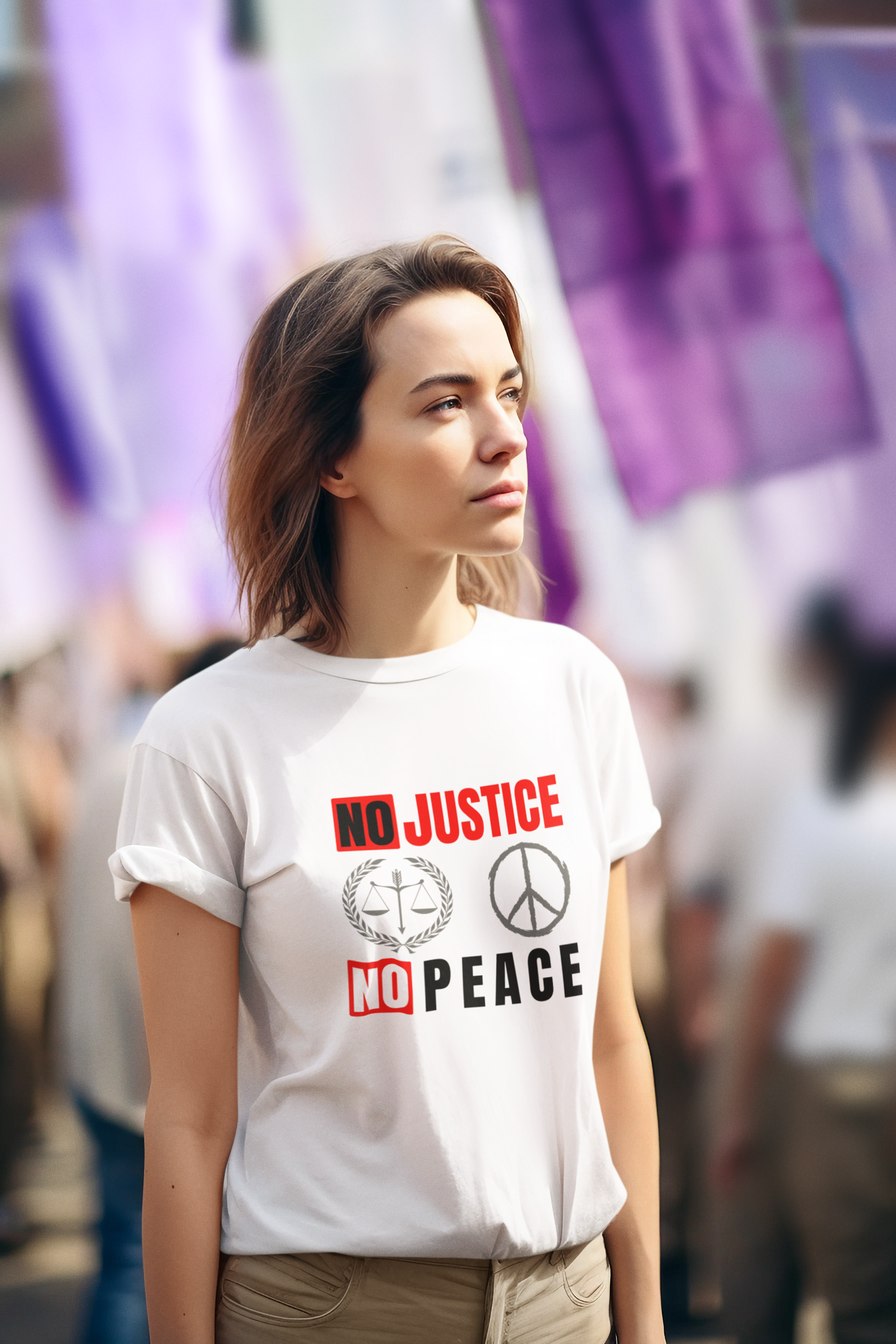 We Want Justice " No Justice No Peace" Tshirt