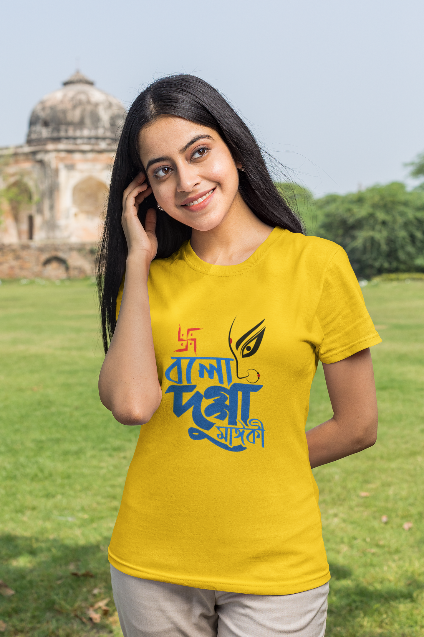 BOLO DURGA MAIKI MUSTERD COLOUR TSHIRT