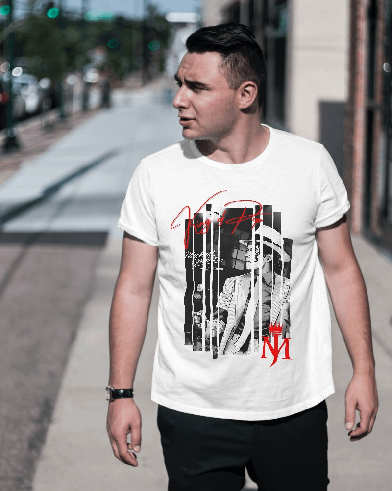 MJ King of Pop Graphics Printed Tshirt Black