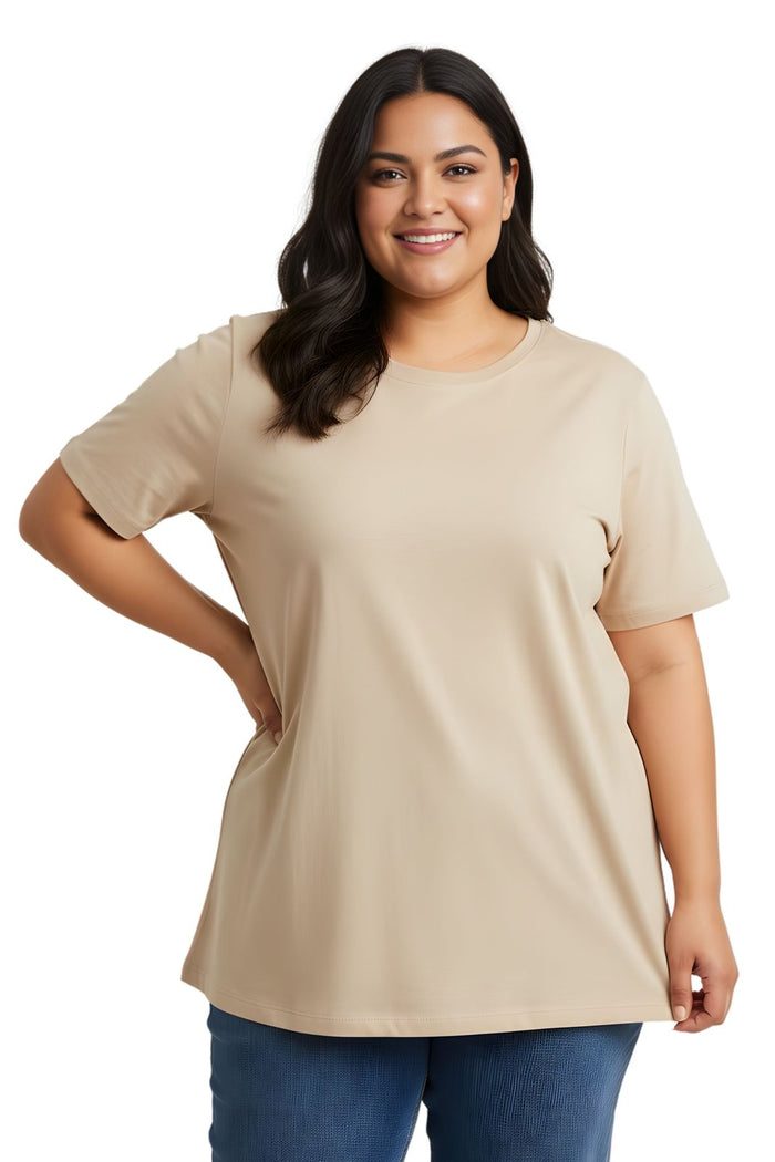 BRATMA Women's plus size t-shirt Beige