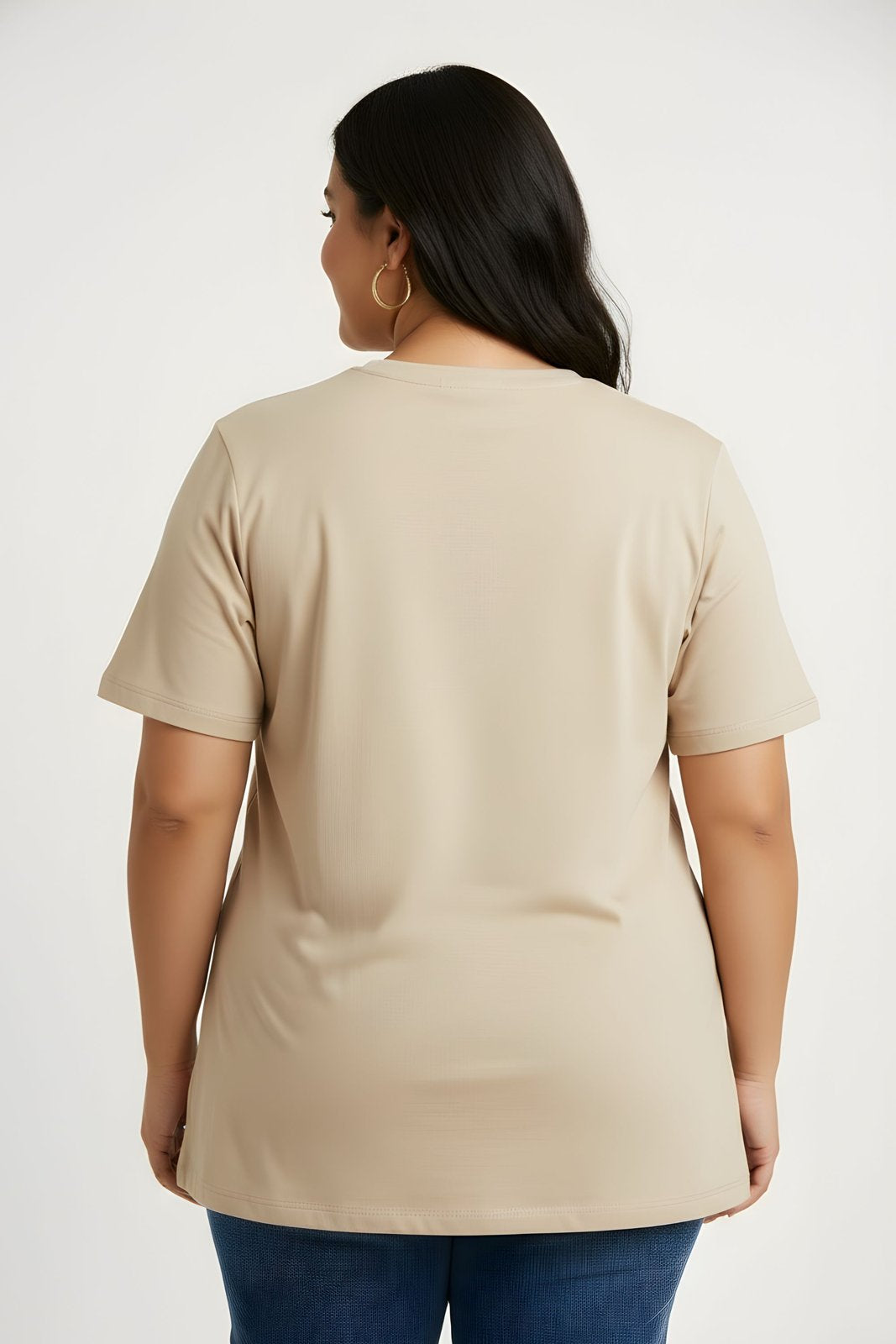 BRATMA Women's plus size t-shirt Beige