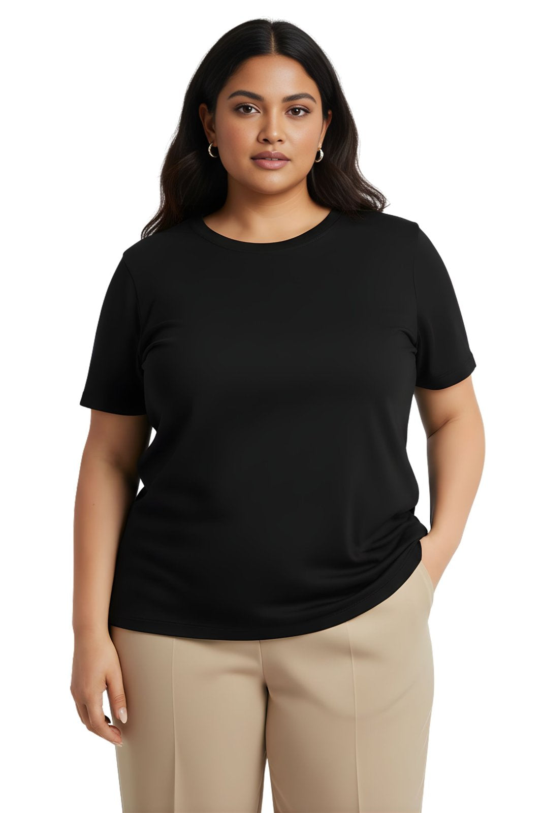 BRATMA Women's plus size t-shirt Black