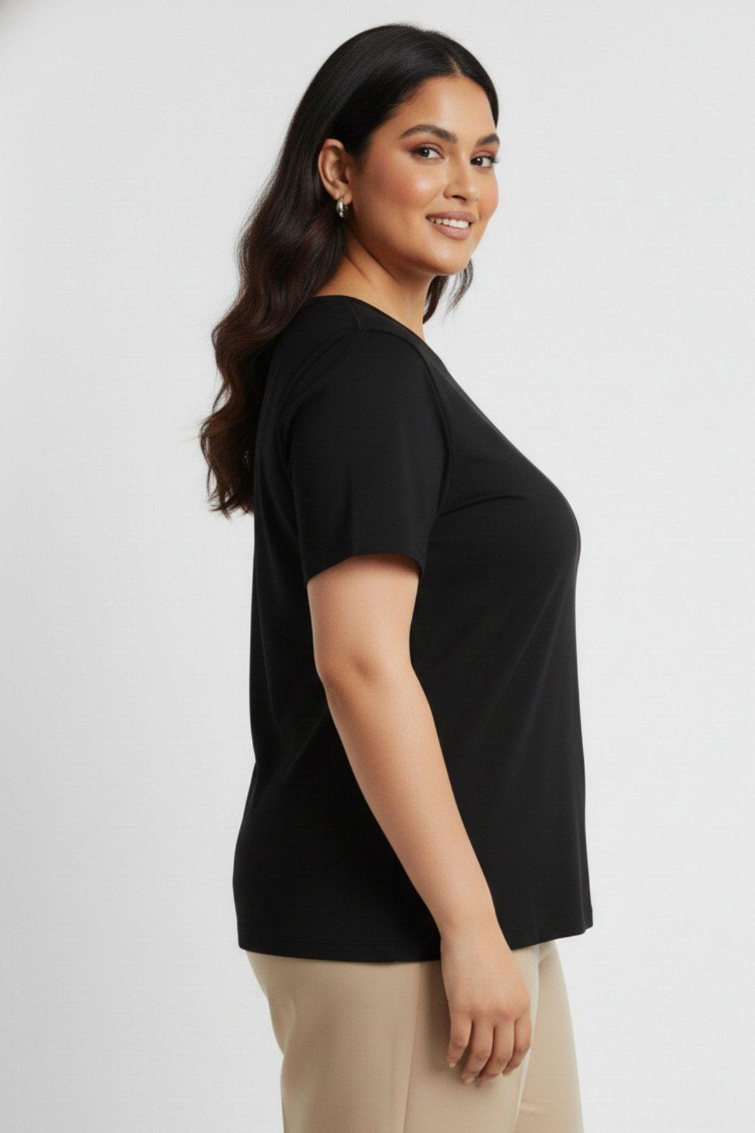 BRATMA Women's plus size t-shirt Black