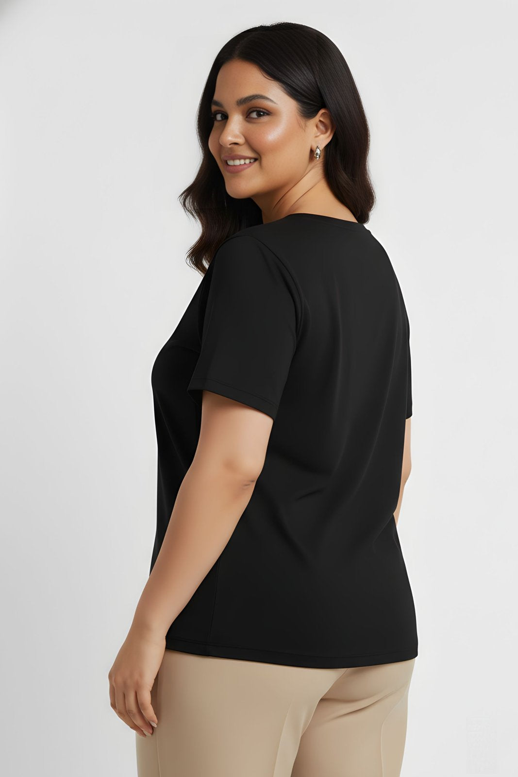 BRATMA Women's plus size t-shirt Black