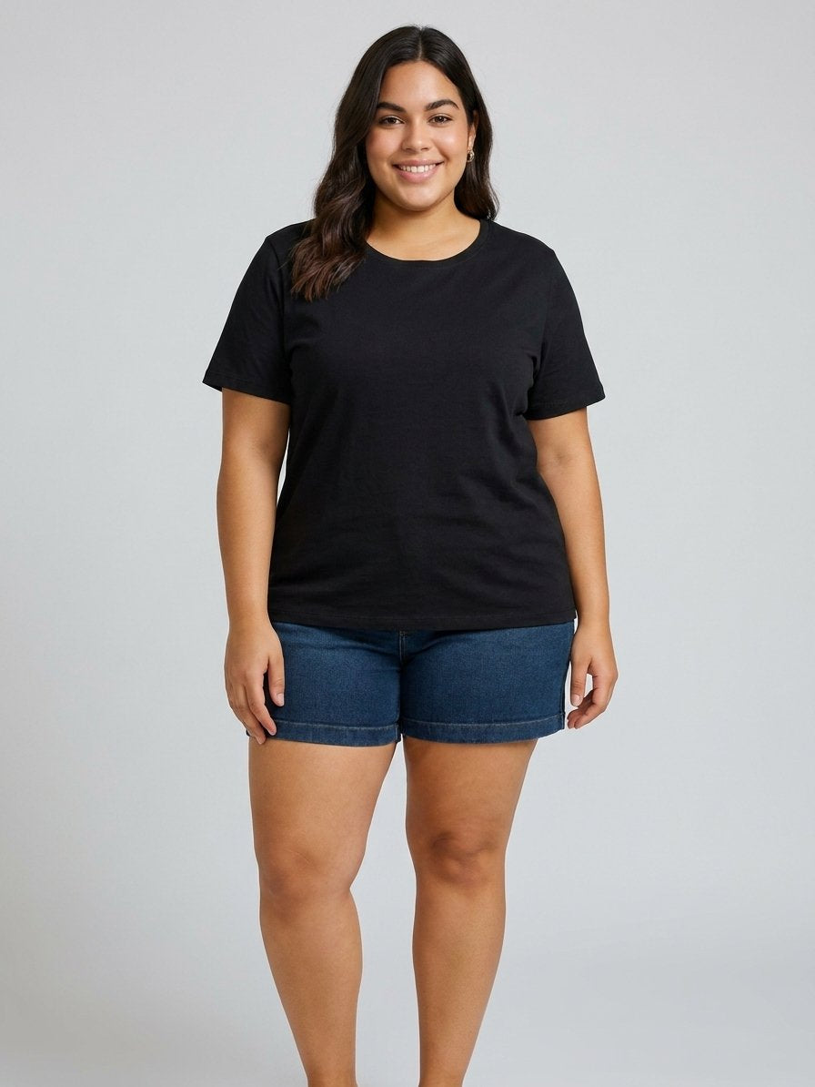 BRATMA Women's plus size t-shirt Black