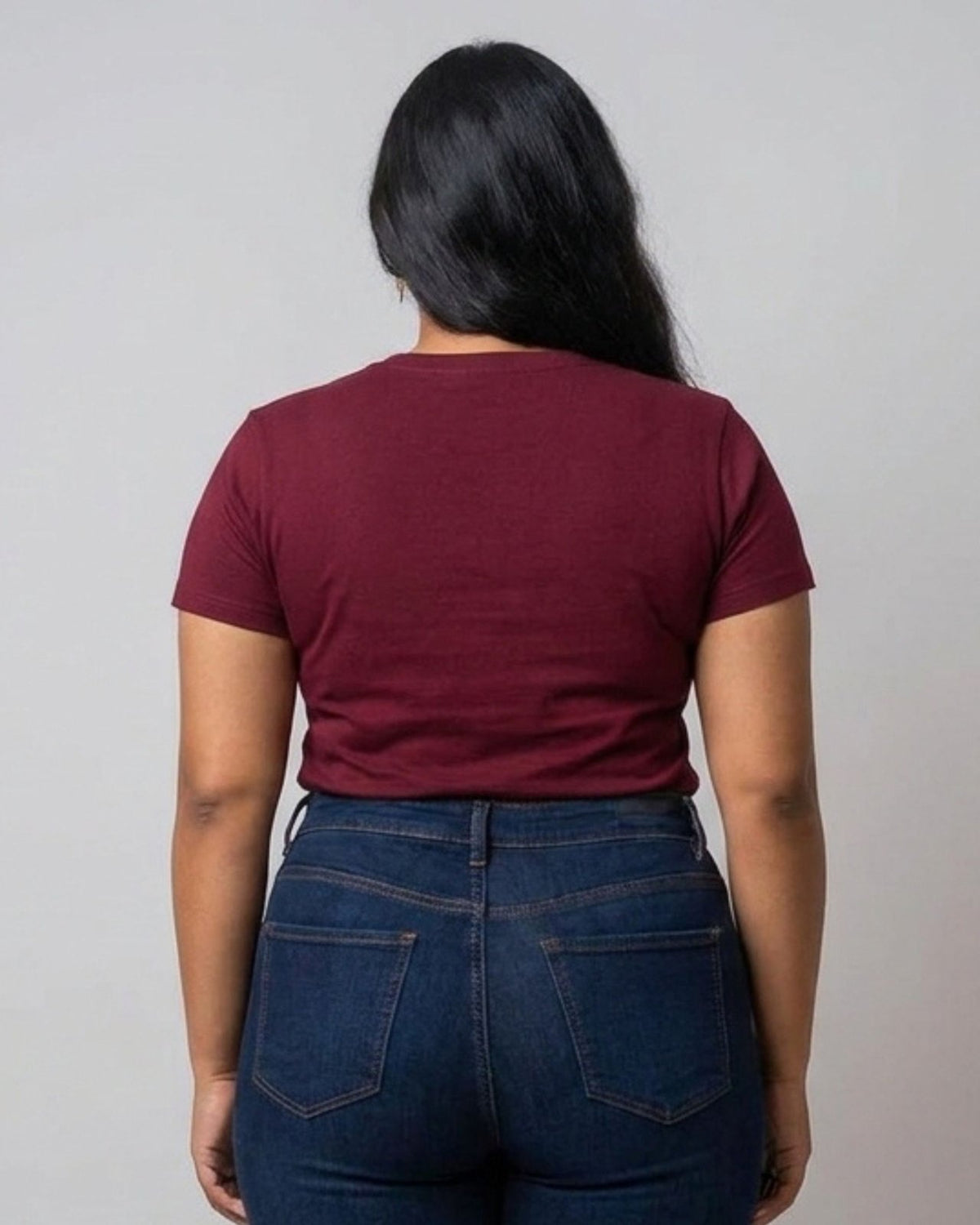 BRATMA Women's plus size t-shirt Maroon