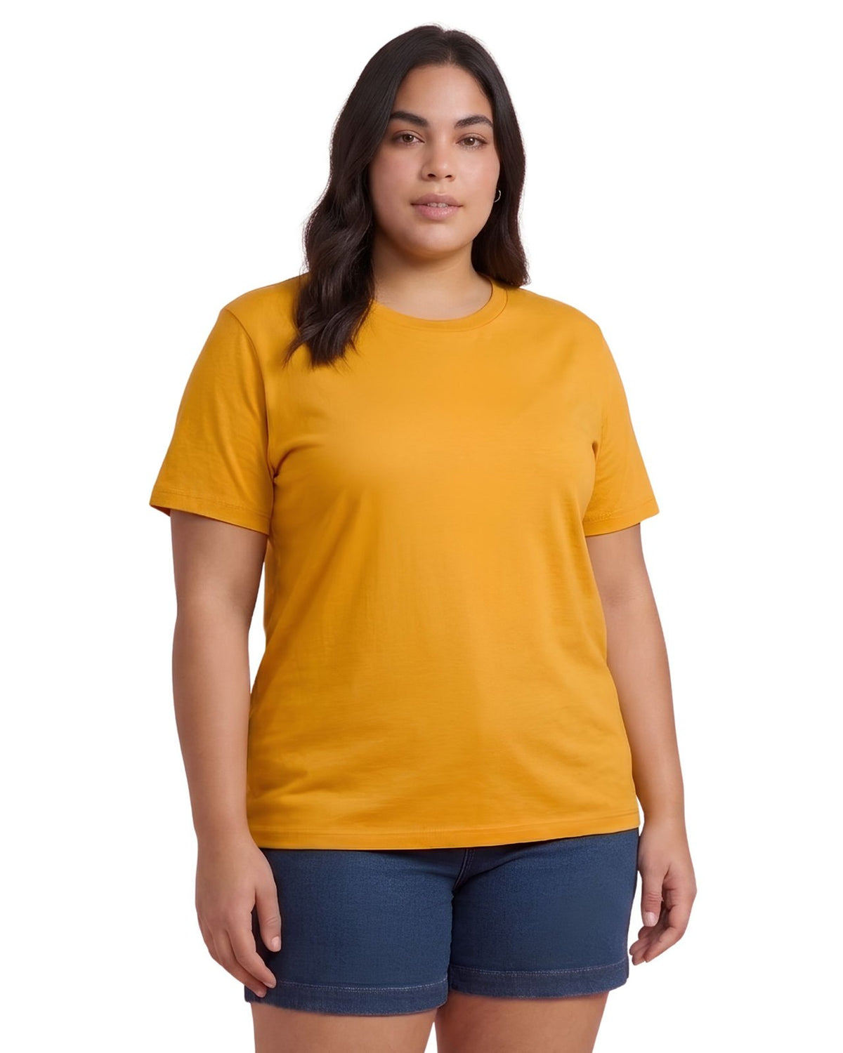 BRATMA Women's plus size t-shirt Mustard