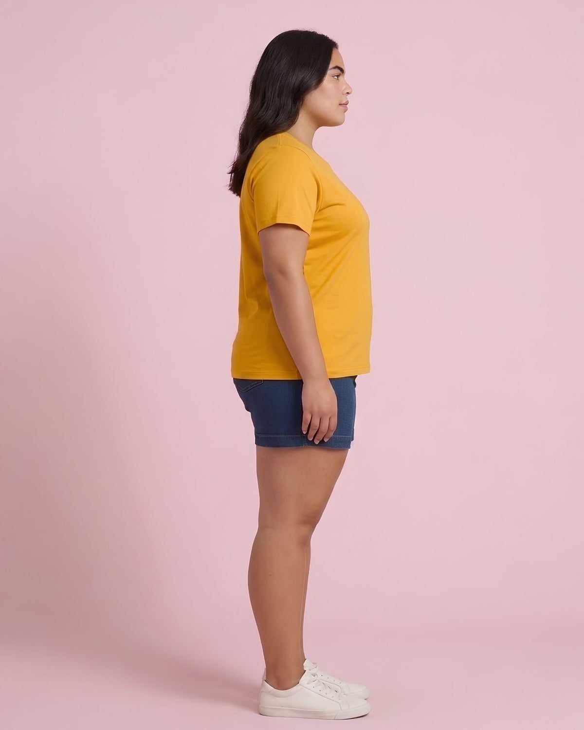 BRATMA Women's plus size t-shirt Mustard