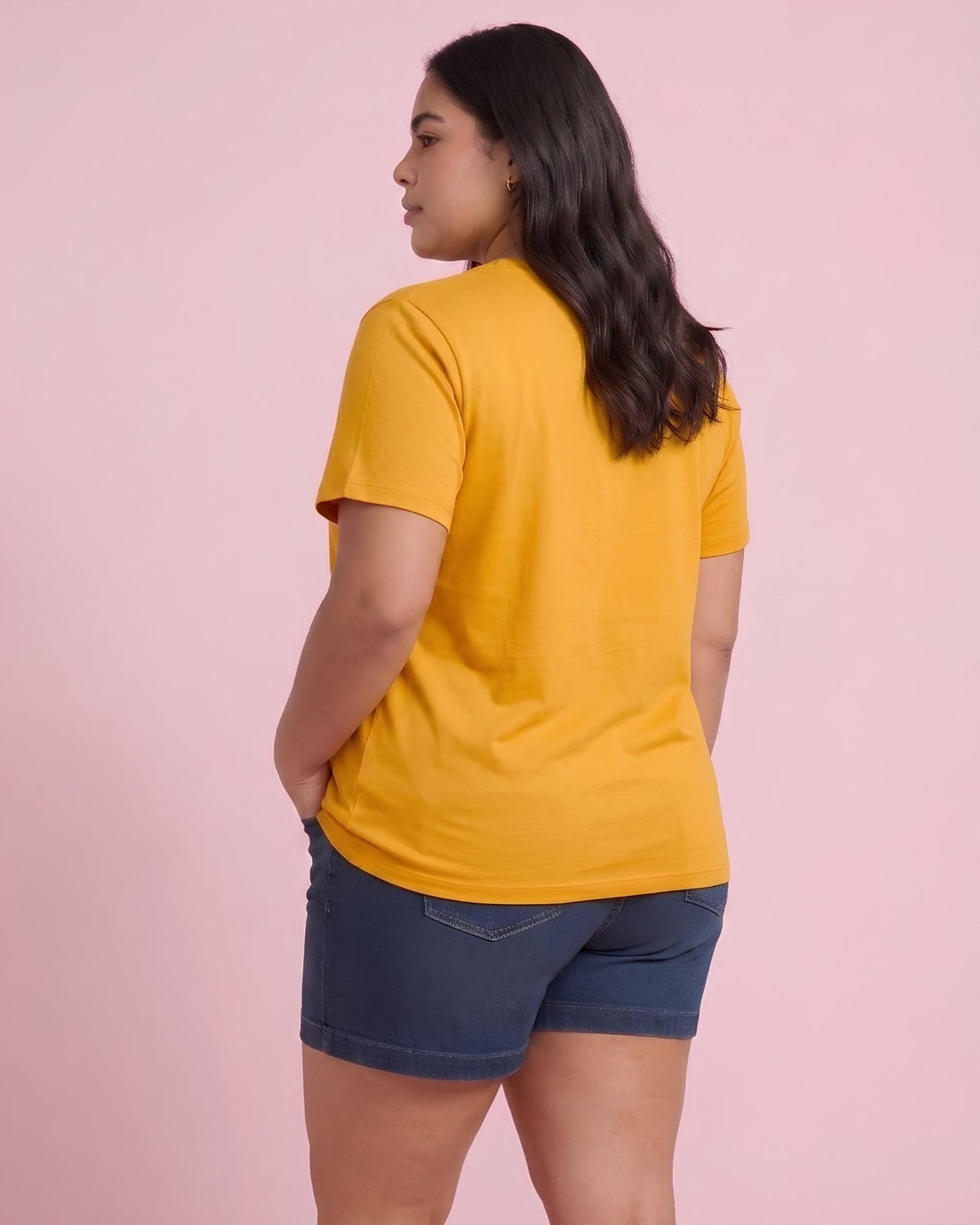 BRATMA Women's plus size t-shirt Mustard
