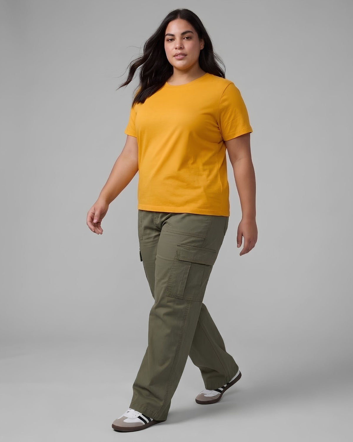 BRATMA Women's plus size t-shirt Mustard