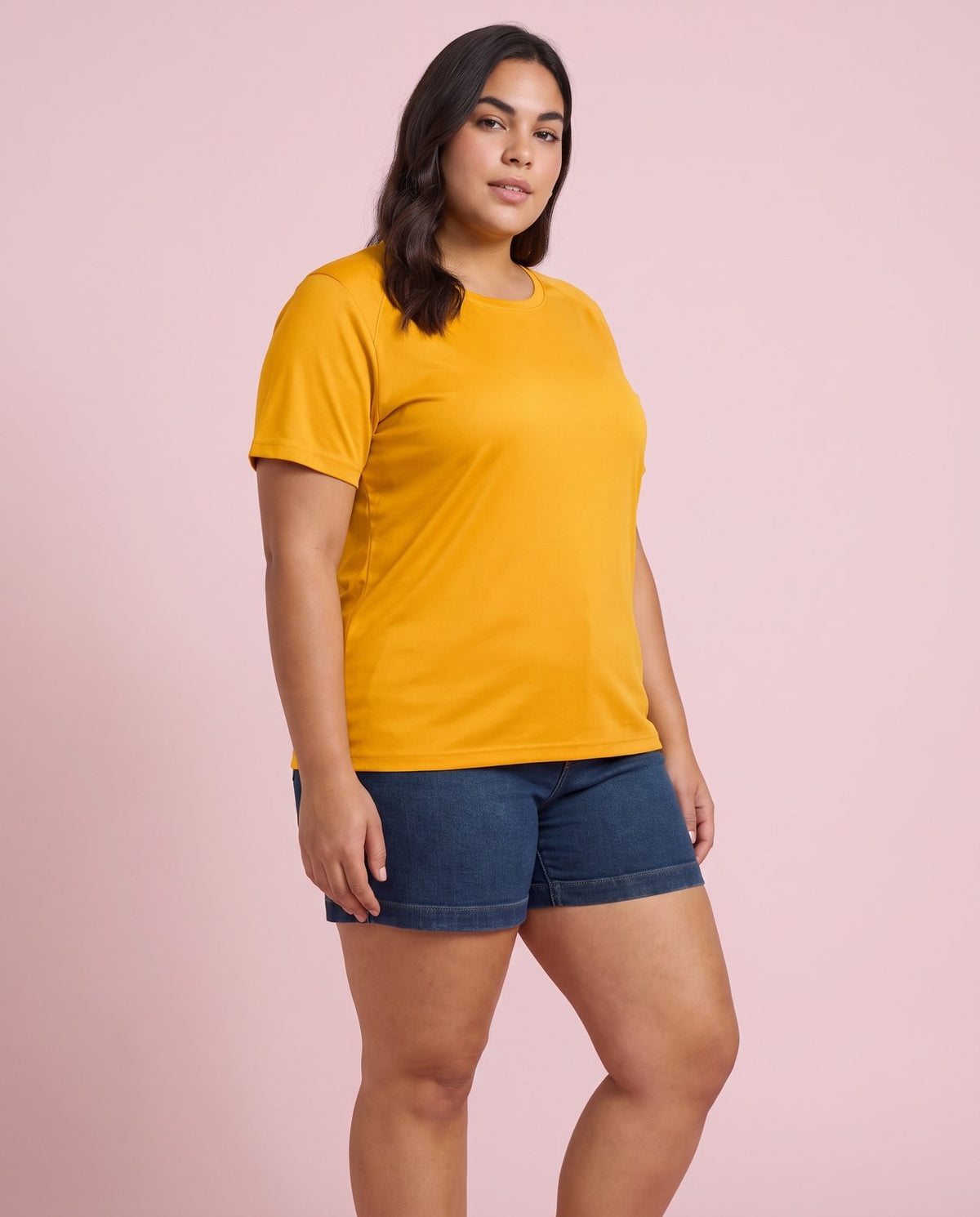 BRATMA Women's plus size t-shirt Mustard