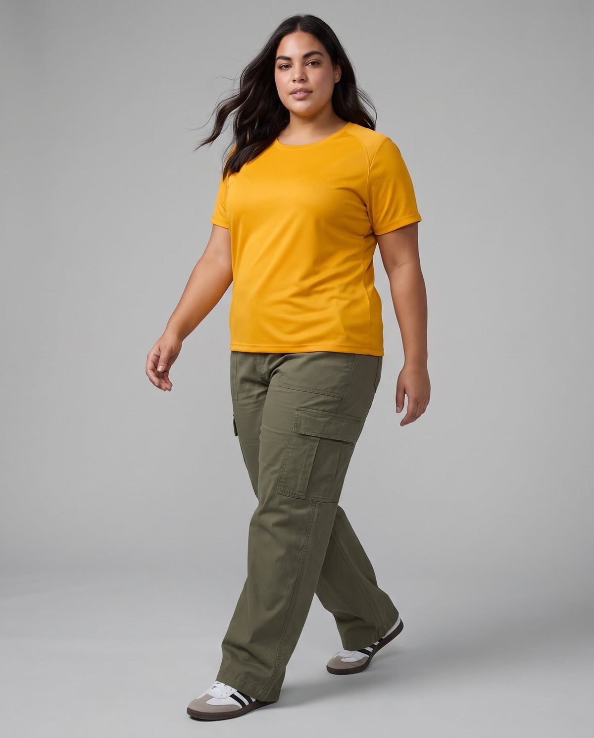 BRATMA Women's plus size t-shirt Mustard