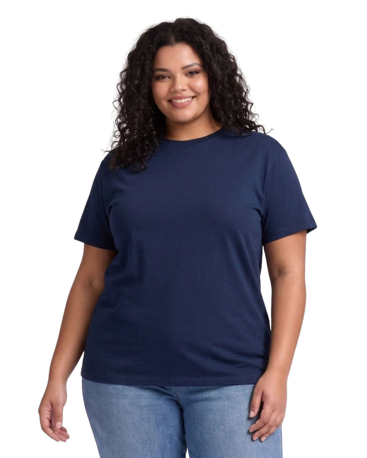 BRATMA Women's plus size t-shirt Navy Blue