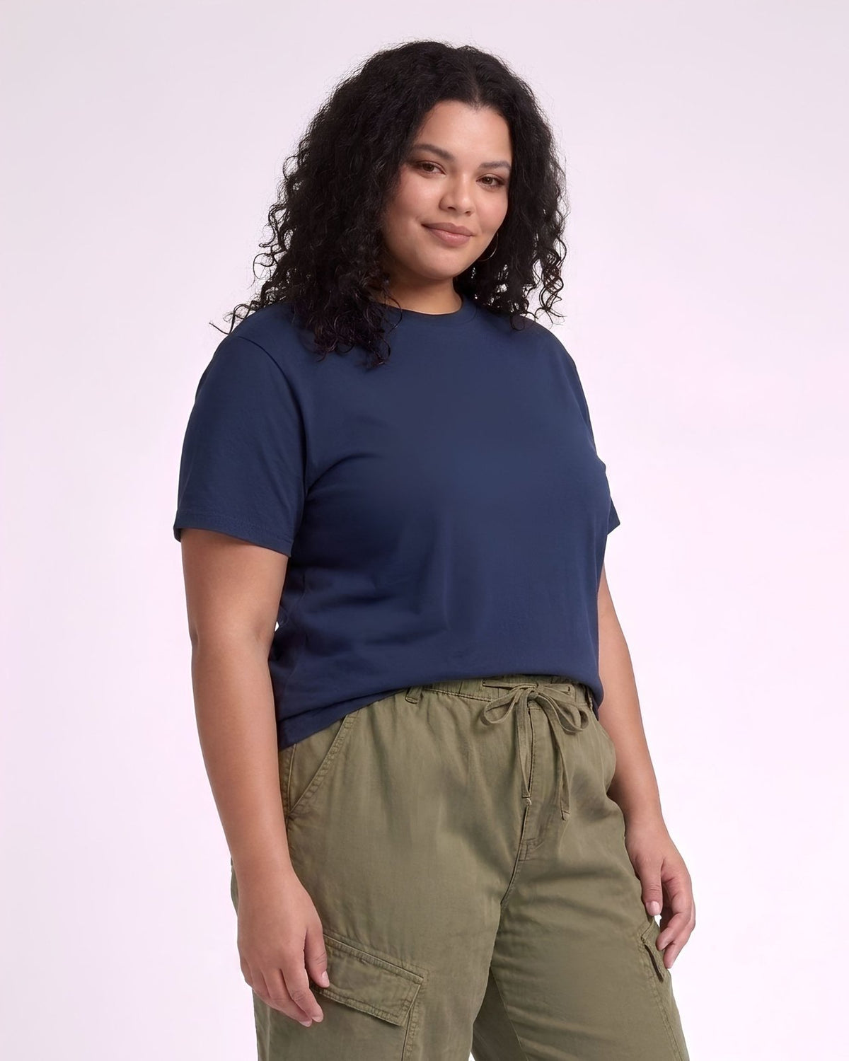BRATMA Women's plus size t-shirt Navy Blue