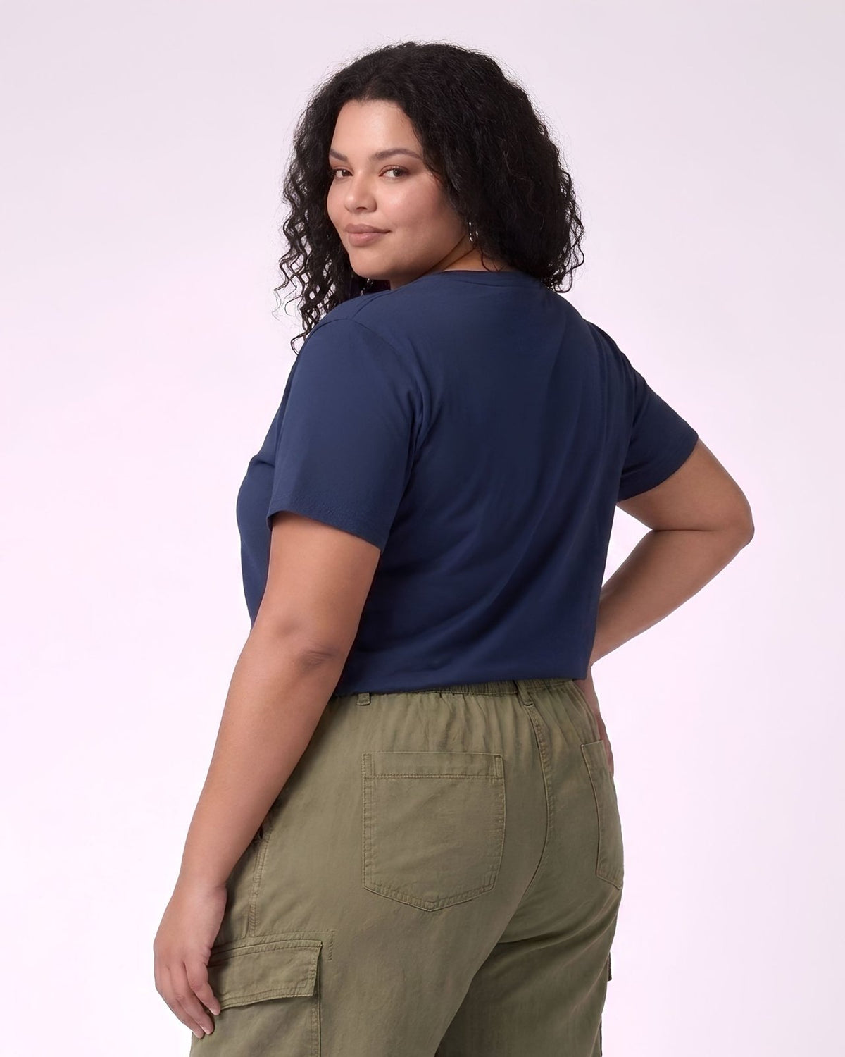 BRATMA Women's plus size t-shirt Navy Blue