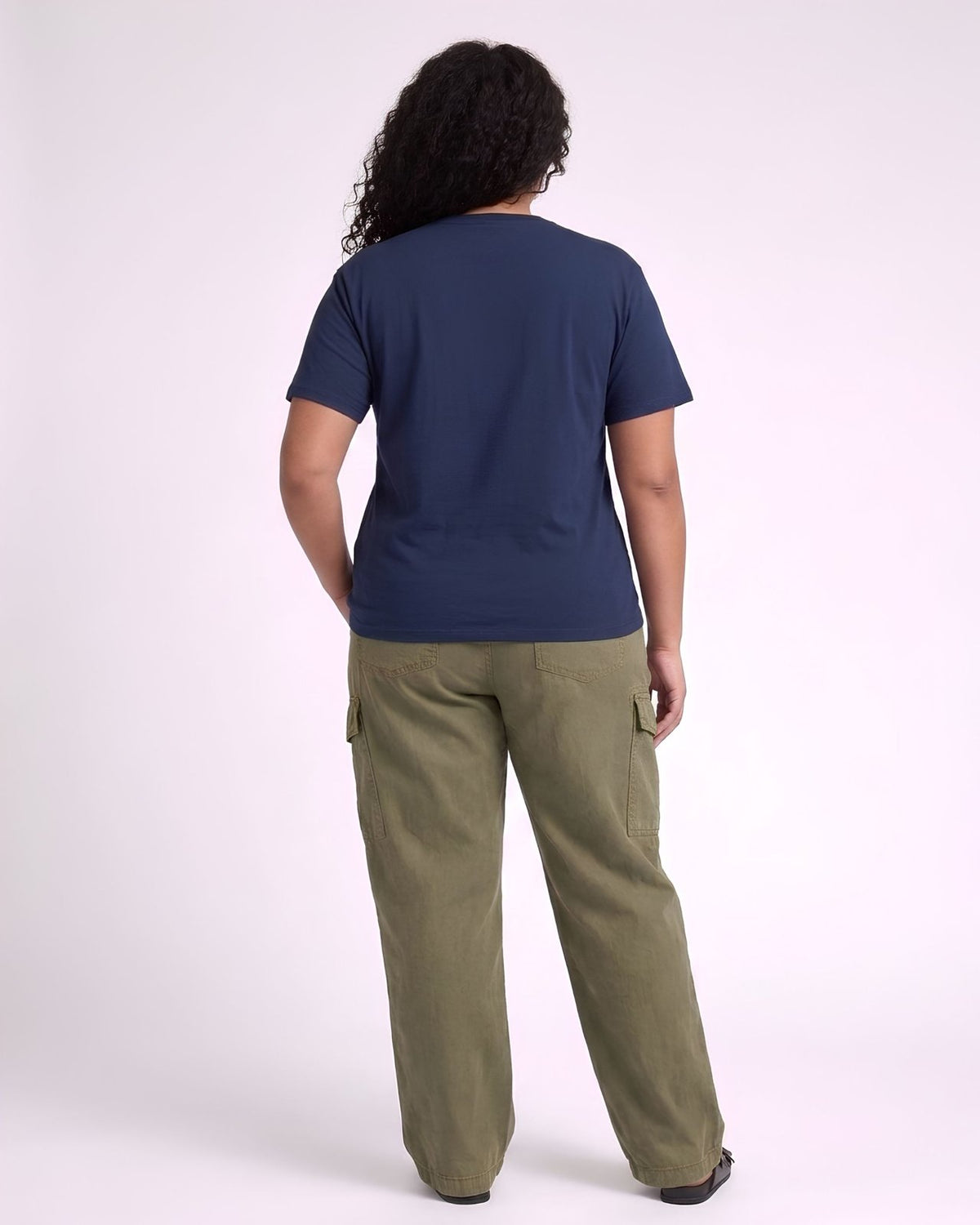 BRATMA Women's plus size t-shirt Navy Blue