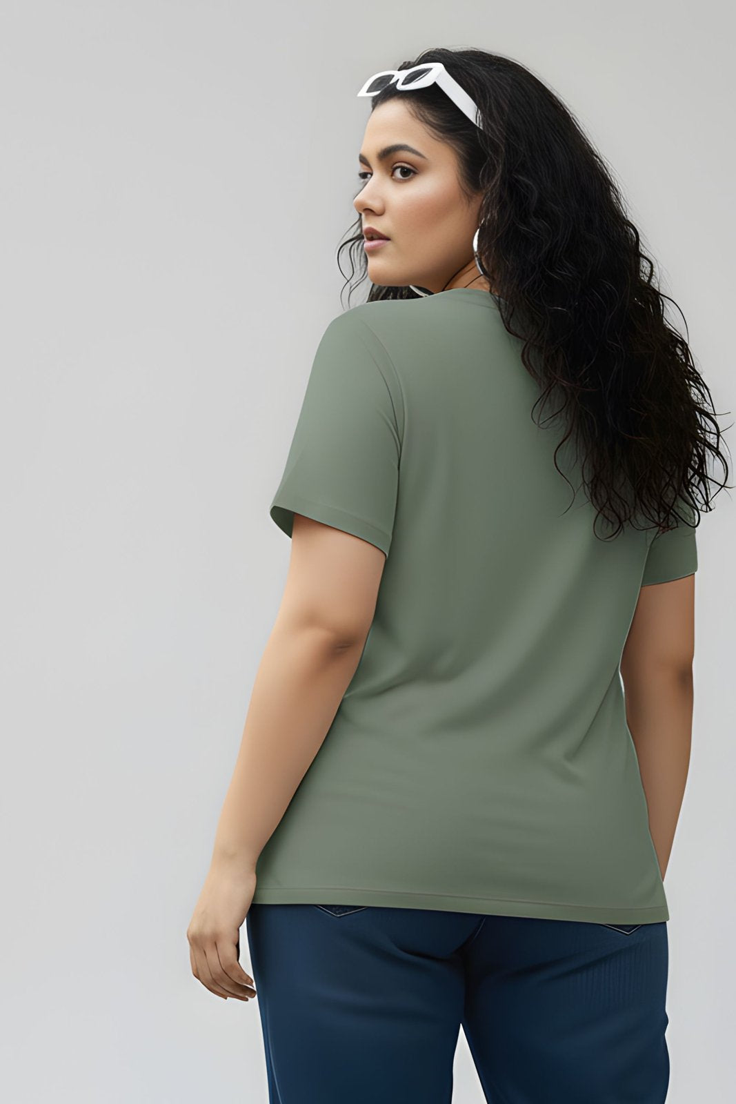 BRATMA Women's plus size t-shirt Olive