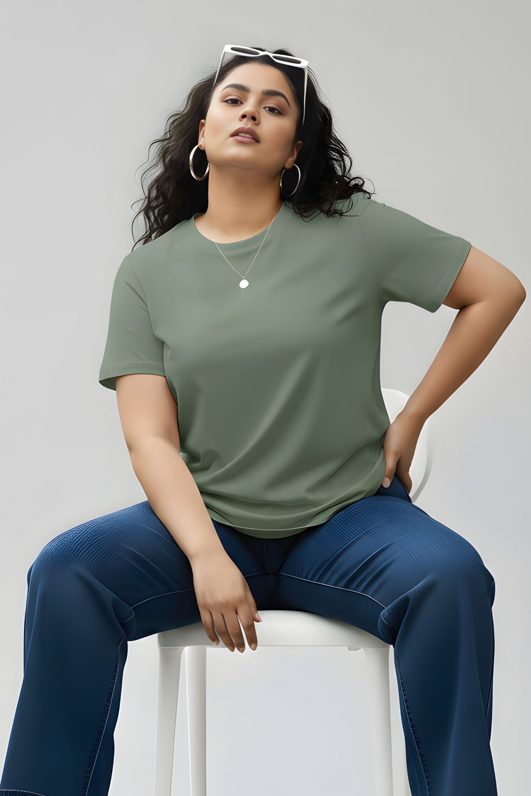 BRATMA Women's plus size t-shirt Olive