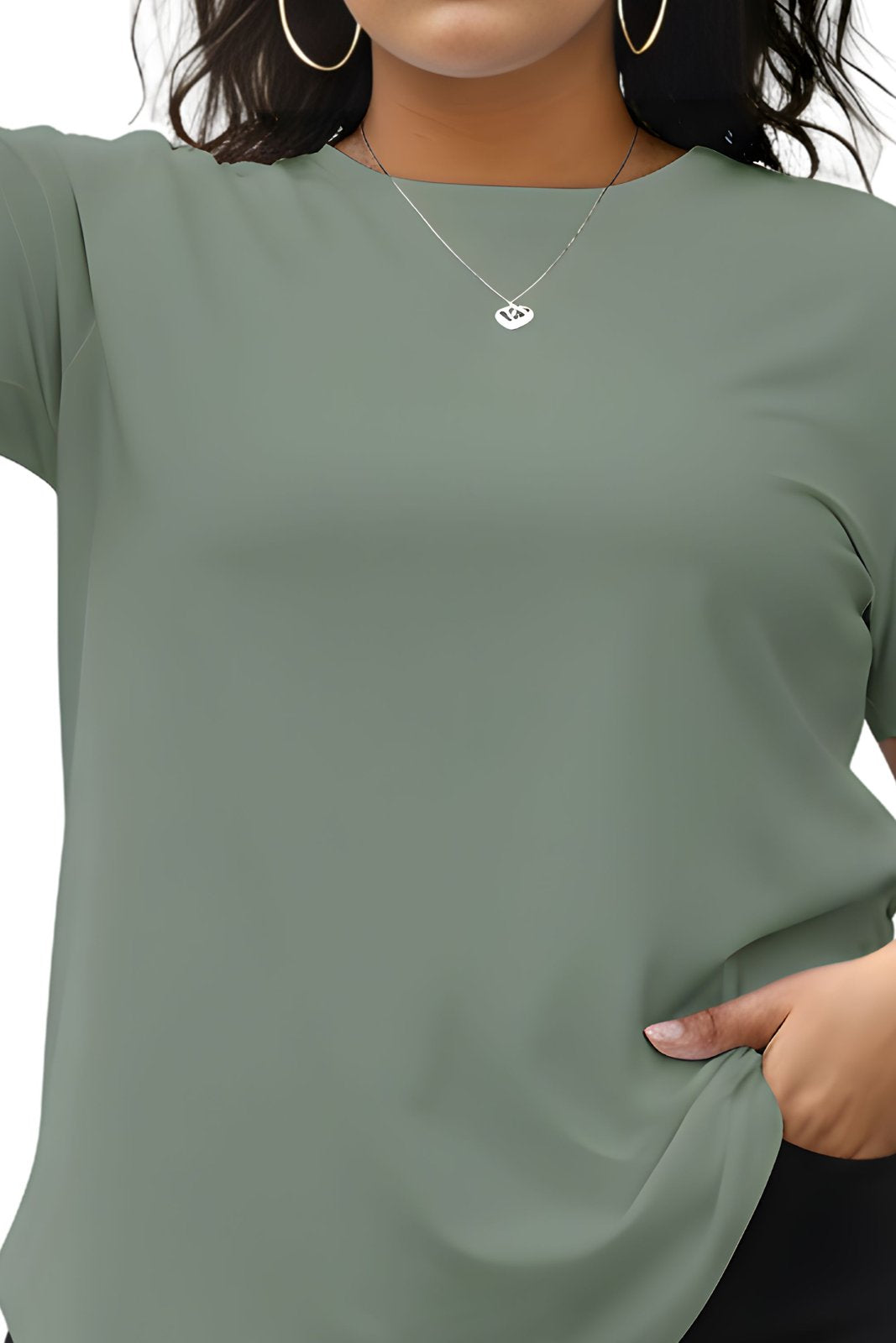BRATMA Women's plus size t-shirt Olive
