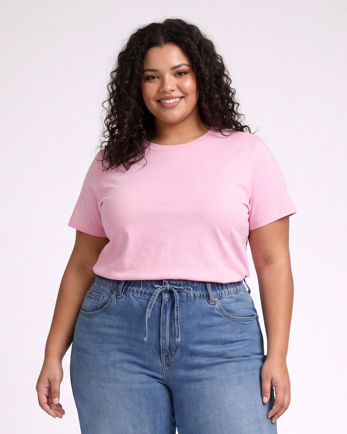 BRATMA Women's plus size t-shirt Pink