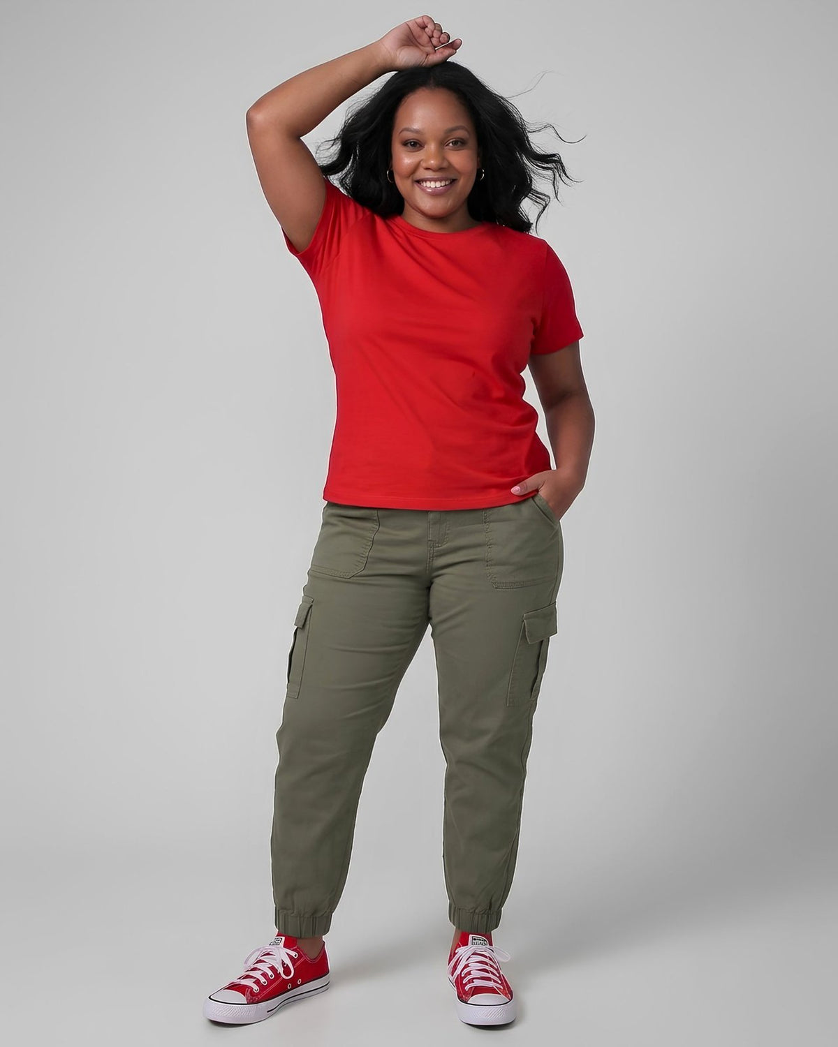 BRATMA Women's plus size t-shirt Red