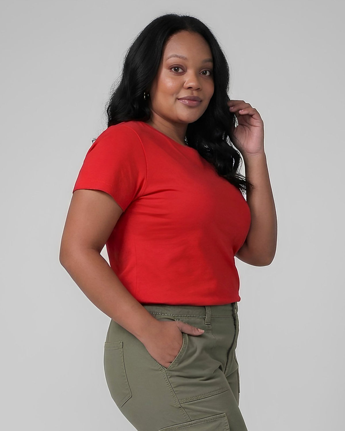 BRATMA Women's plus size t-shirt Red