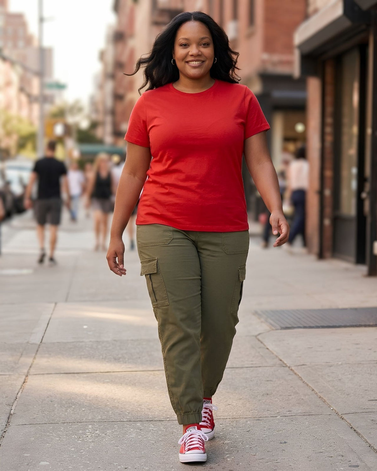 BRATMA Women's plus size t-shirt Red