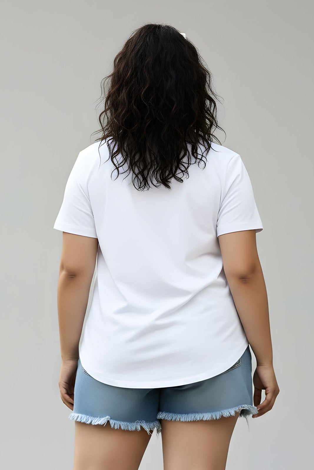 BRATMA Women's plus size t-shirt White