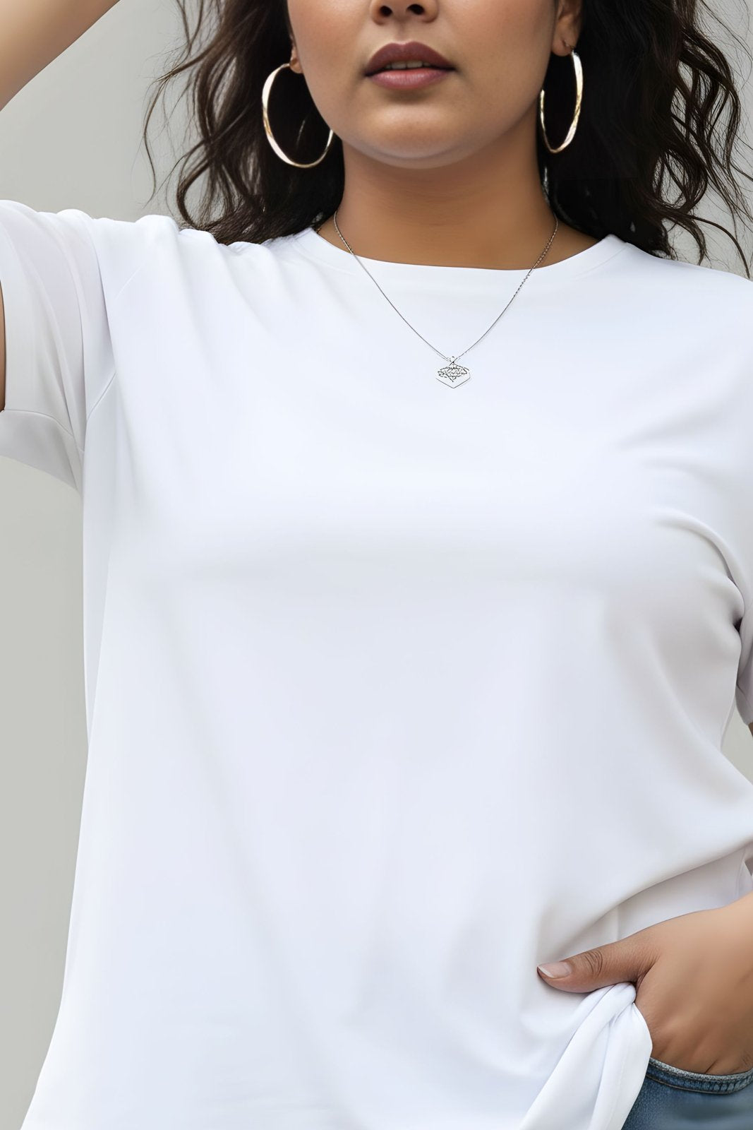 BRATMA Women's plus size t-shirt White