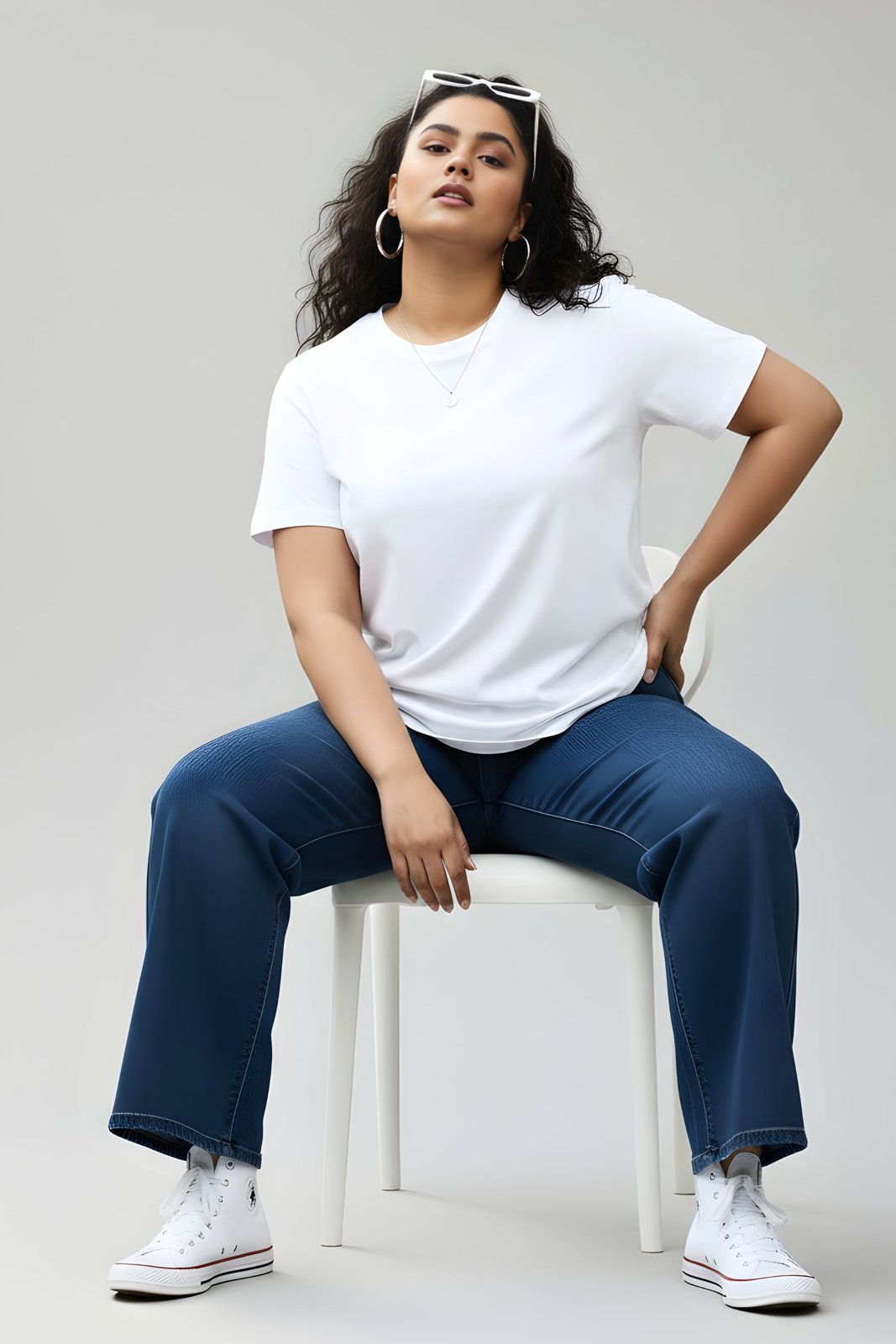 BRATMA Women's plus size t-shirt White
