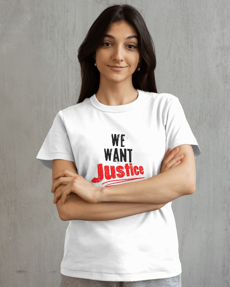 We Want Justice T-shirt White