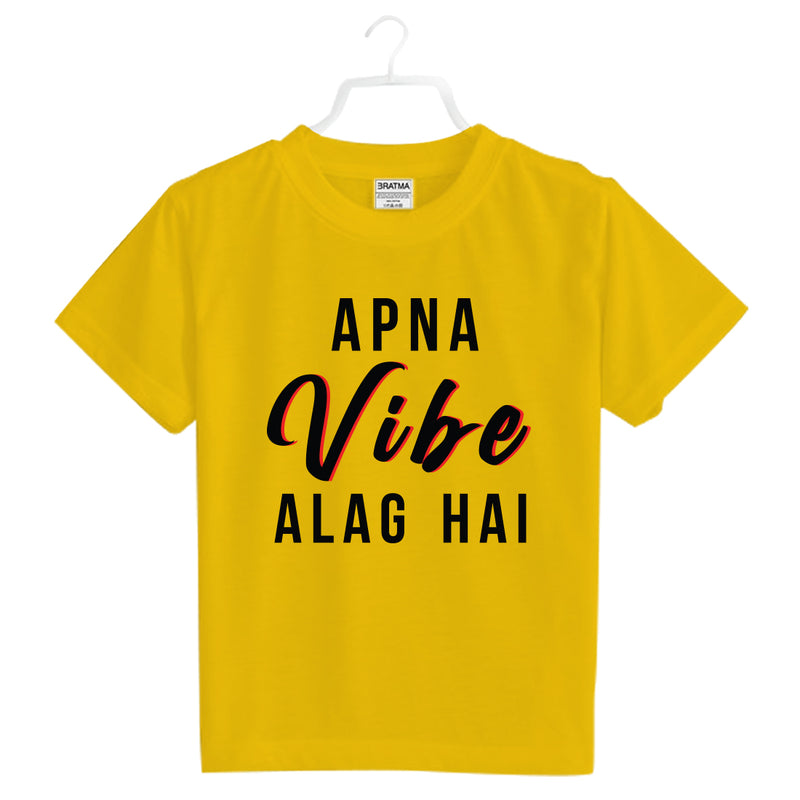 Apna Vibe Alag Hai Printed Girls T-Shirt