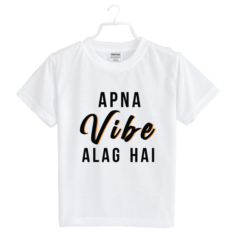 Apna Vibe Alag Hai Printed Boys T-Shirt
