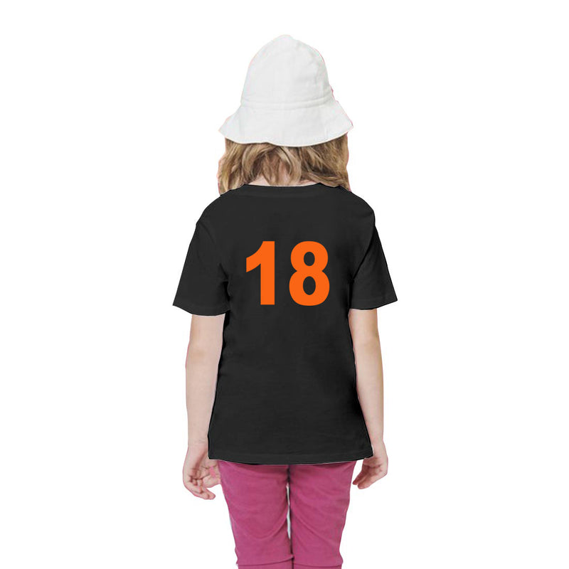India & Jersey Number Printed Girls T-Shirt