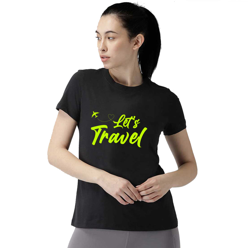 Let's Travel Printed Women T-Shirt