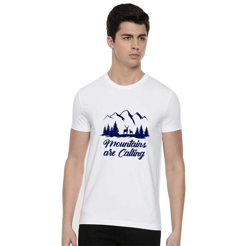 Mountains Are Calling Printed Men T-Shirt