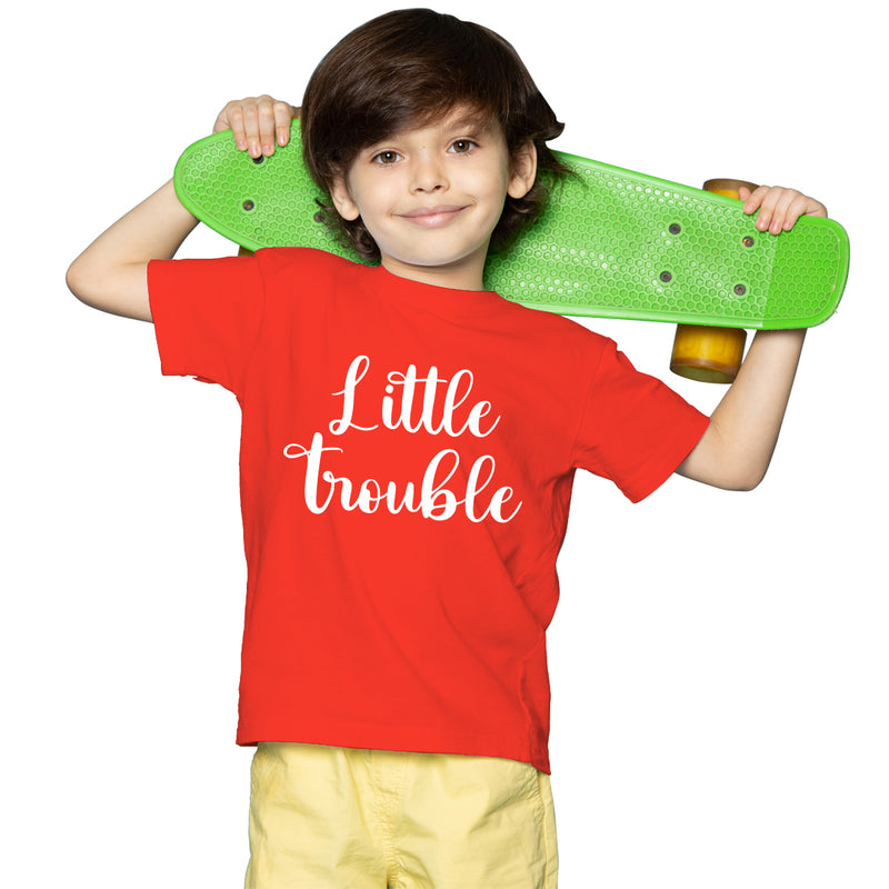 Little Trouble Printed Boys Half Sleeves T-Shirt