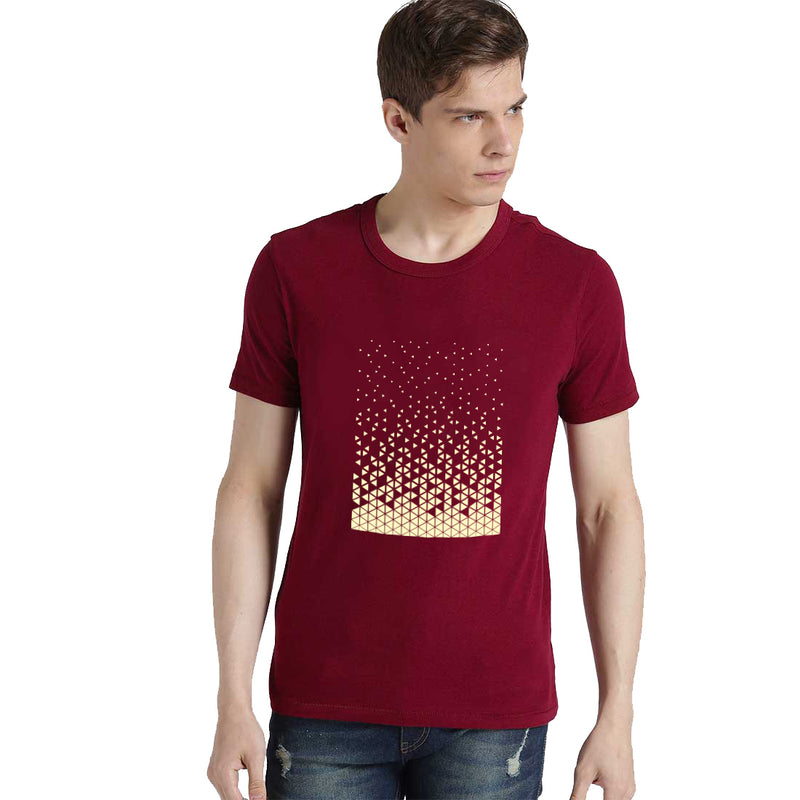 Triangle Pattern Printed Men T-Shirt