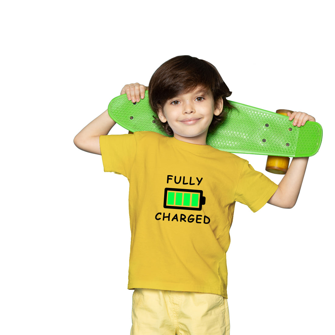 Fully Charged  printed Boys Half Sleeves T-Shirt