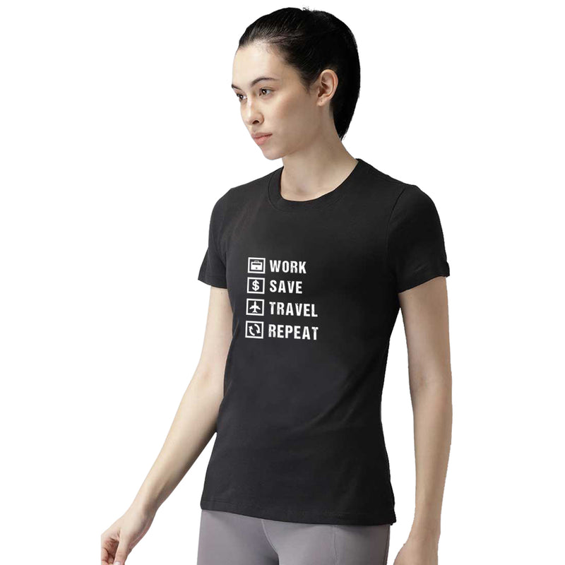 Work Save Travel Printed Women T-Shirt