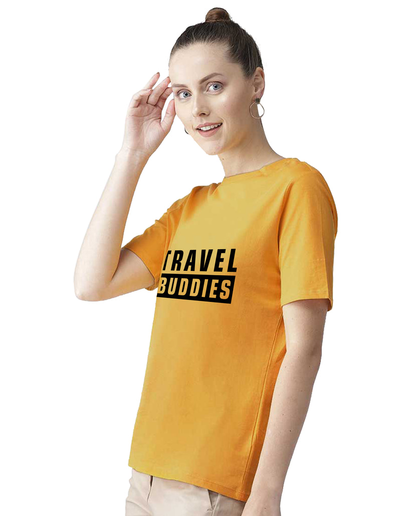 Travel Buddies Printed Women T shirt