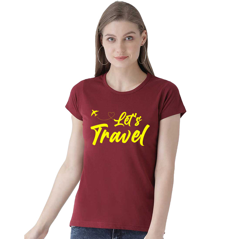 Let's Travel Printed Women T-Shirt